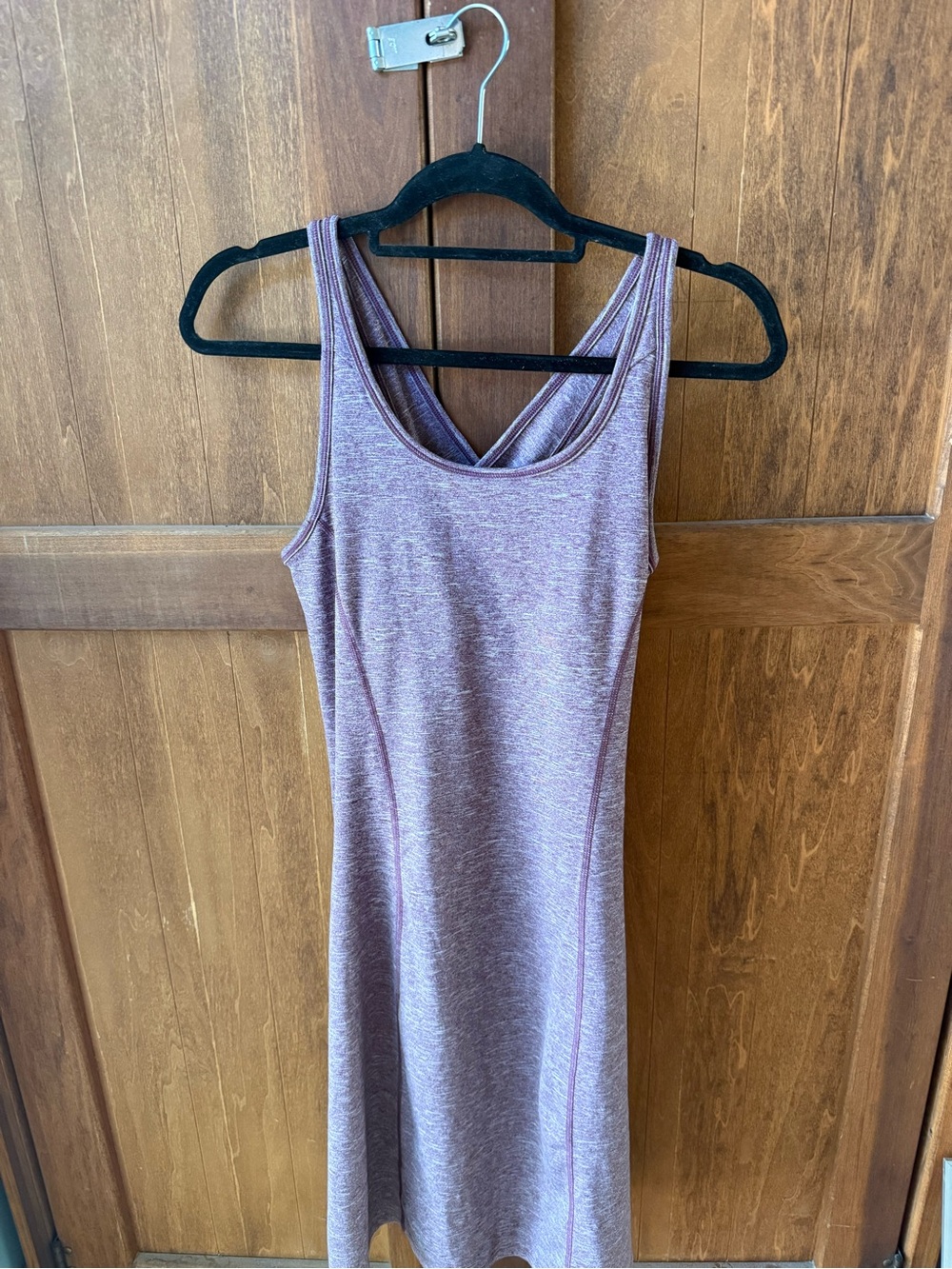 Mountain Hardwear Heathered Mauve Cross-Back Midi Dress